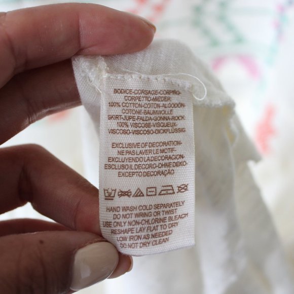 FREE PEOPLE OFF WHITE BABY DOLL TOP WI/EMBROIDERY - Picture 9 of 10